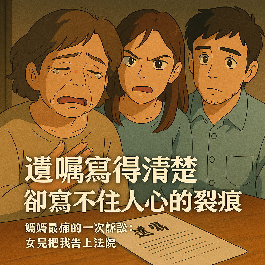 「媽媽最痛的一次訴訟：女兒把我告上法院」