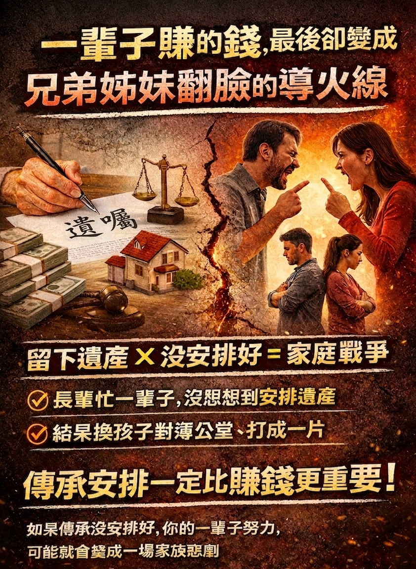 《一輩子賺的錢，最後卻變成兄弟姊妹翻臉的導火線》