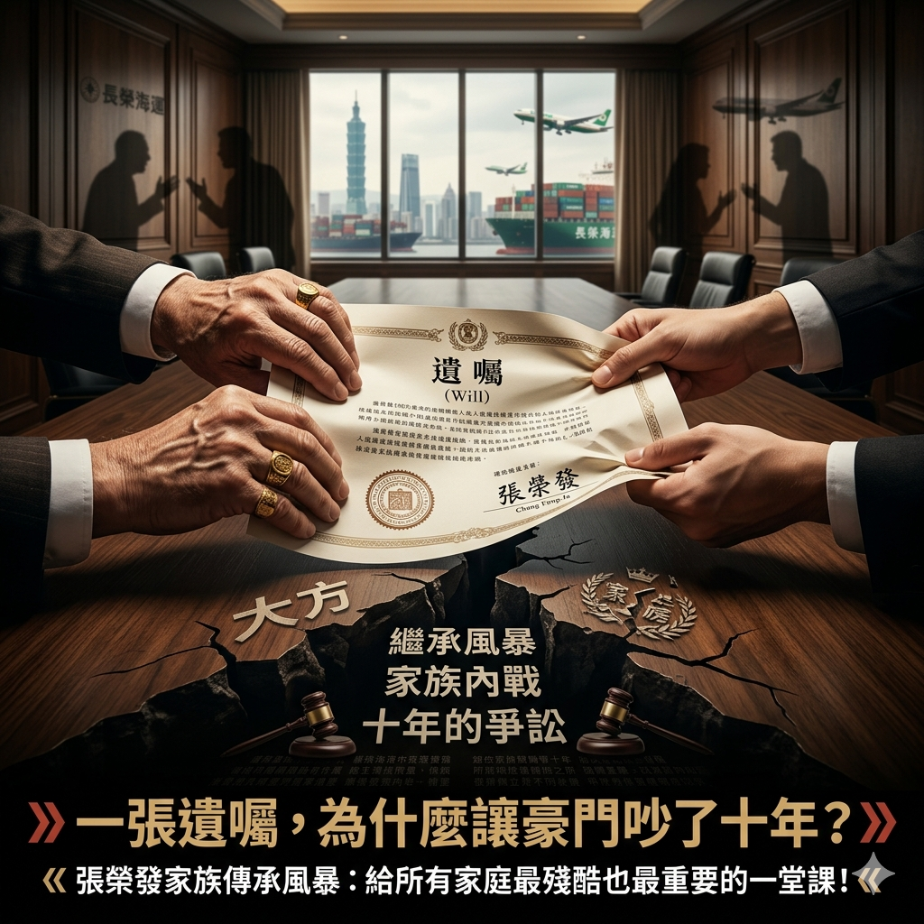 ⟪一張遺囑，為什麼會讓長榮家族吵了十年？張榮發的傳承風暴，不只是豪門爭產，更是所有家庭都該上的一堂課⟫